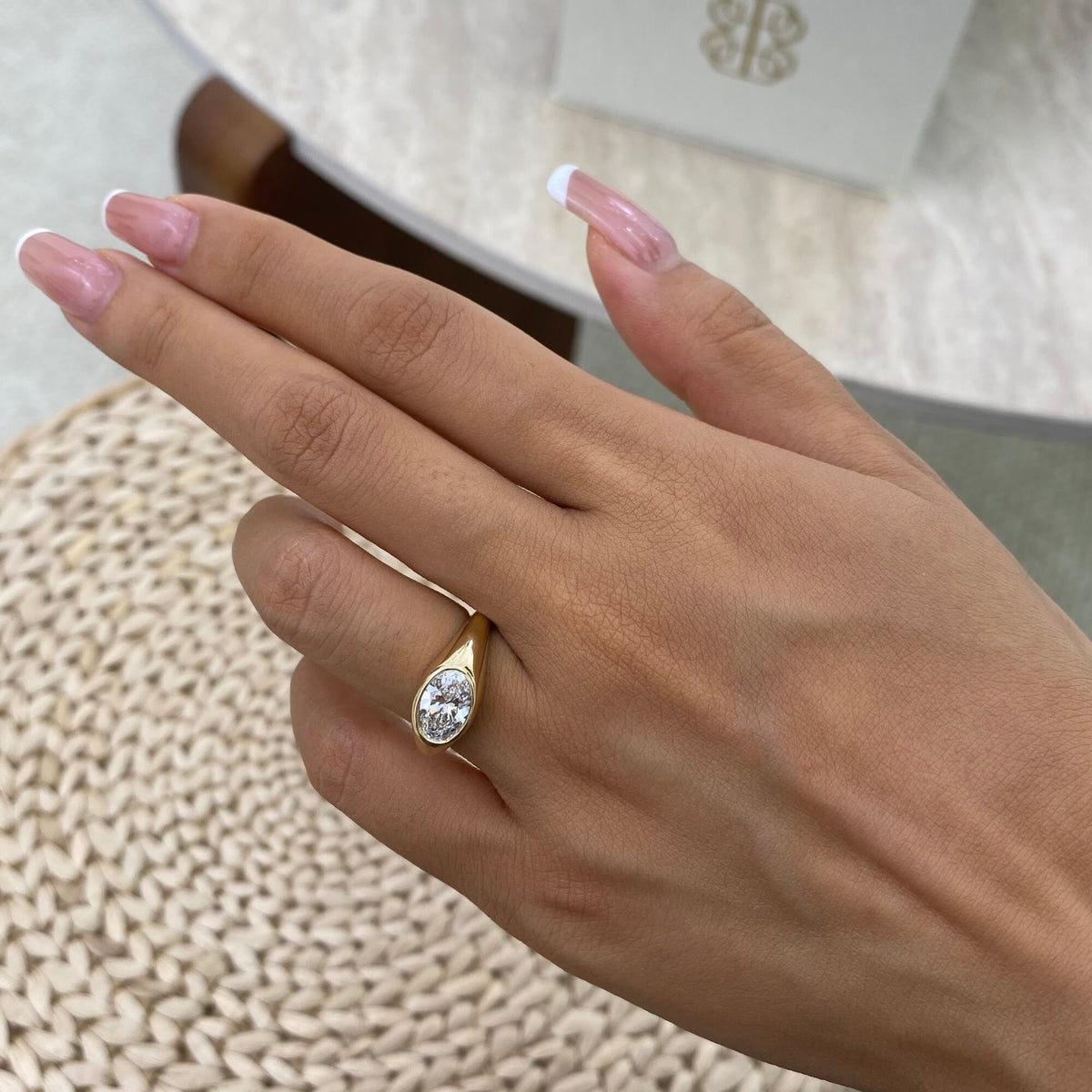 Antonia 1.0 Oval Lab-Grown Diamond Bezel, Special Ring