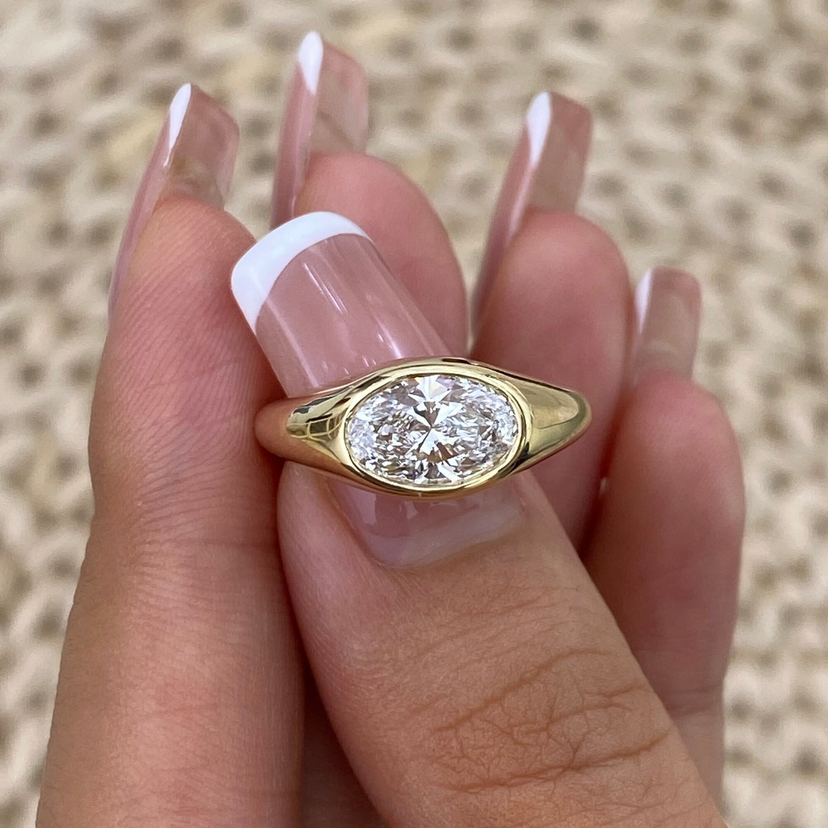 Antonia 1.0 Oval Lab-Grown Diamond Bezel, Special Ring