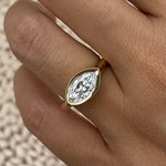 Eileen 1.0 Marquise Lab-Grown Diamond Solitaire, Bezel Ring