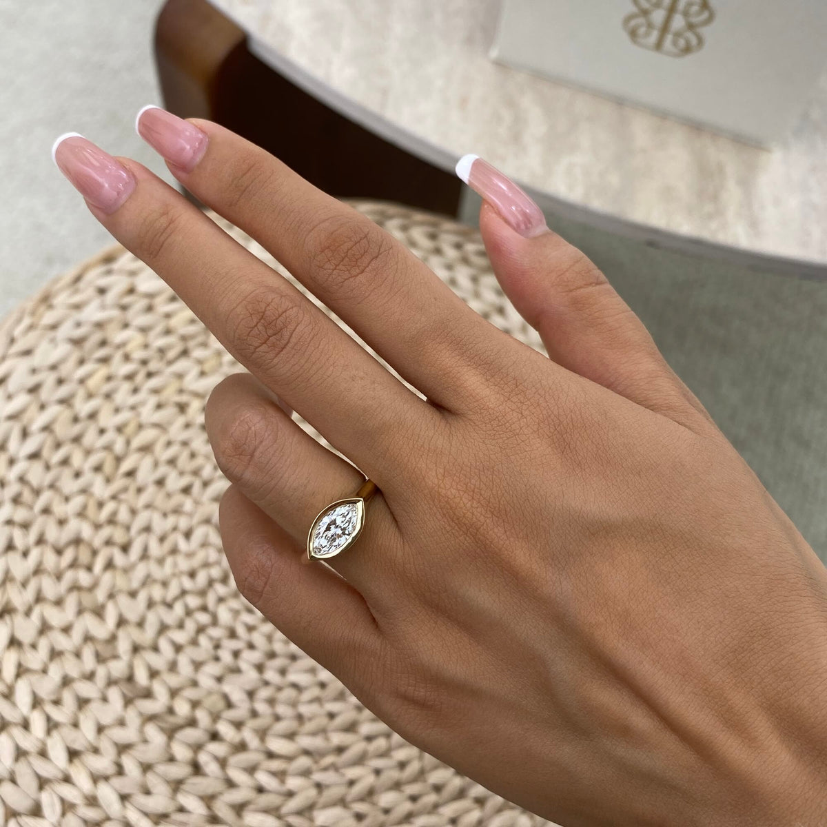 Eileen 1.0 Marquise Lab-Grown Diamond Solitaire, Bezel Ring