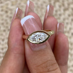 Eileen 1.0 Marquise Lab-Grown Diamond Solitaire, Bezel Ring