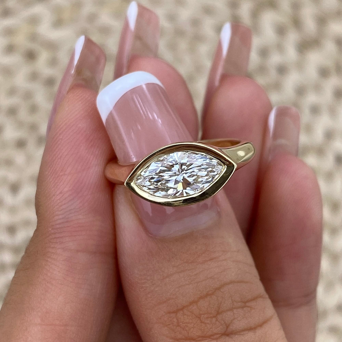 Eileen 1.0 Marquise Lab-Grown Diamond Solitaire, Bezel Ring