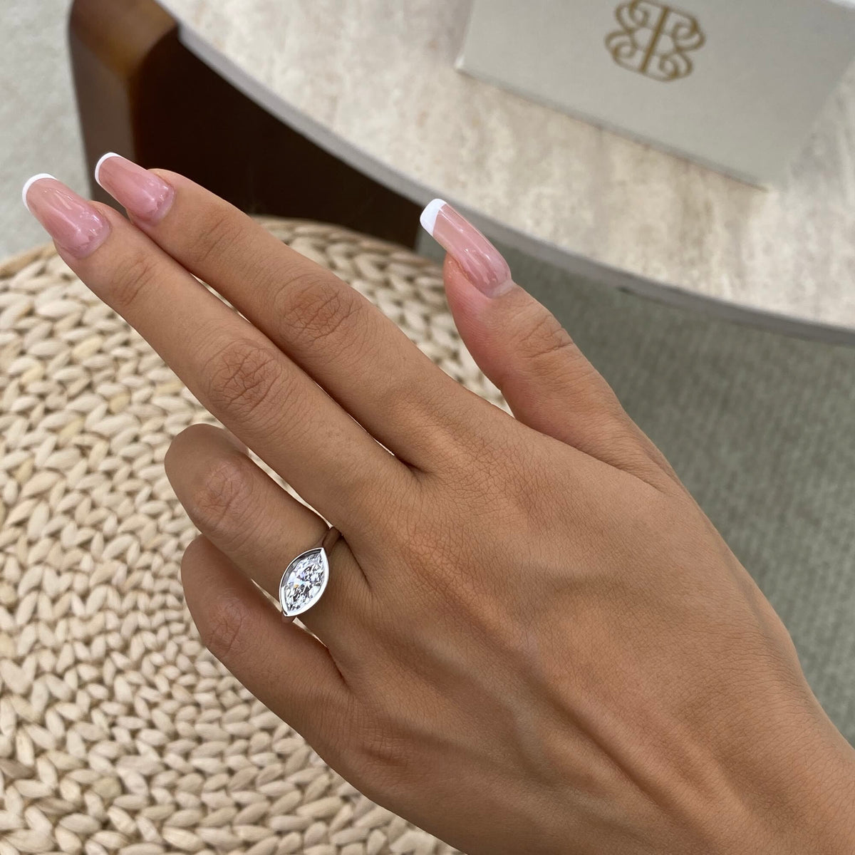 Eileen 1.0 Marquise Lab-Grown Diamond Solitaire, Bezel Ring