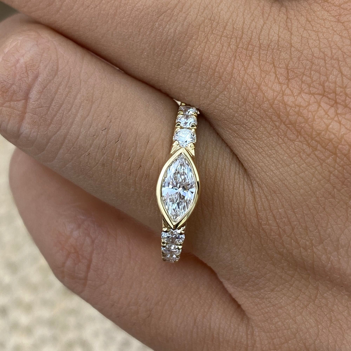 Davina 0.8 Marquise Lab-Grown Diamond Bezel, Special Ring