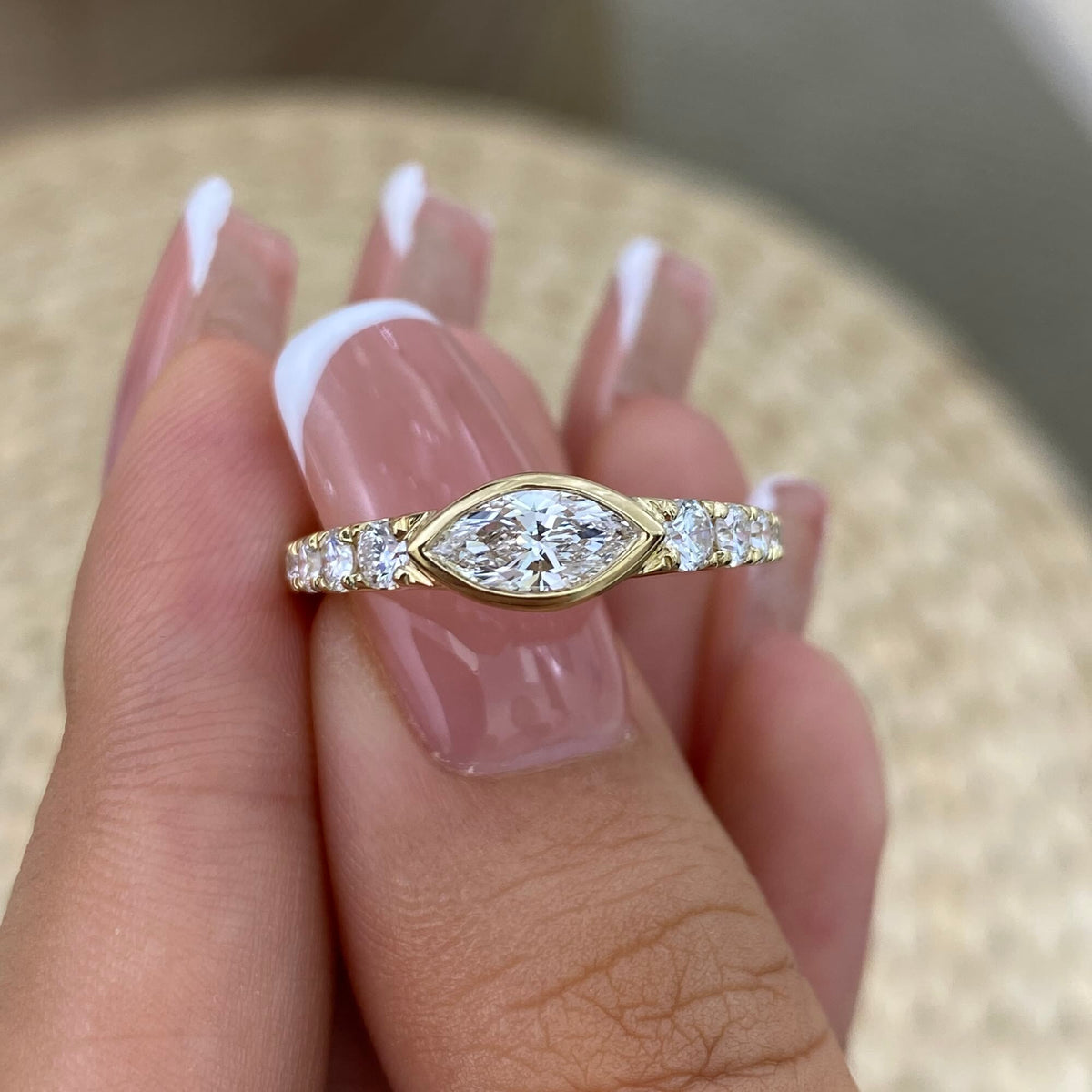 Davina 0.8 Marquise Lab-Grown Diamond Bezel, Special Ring