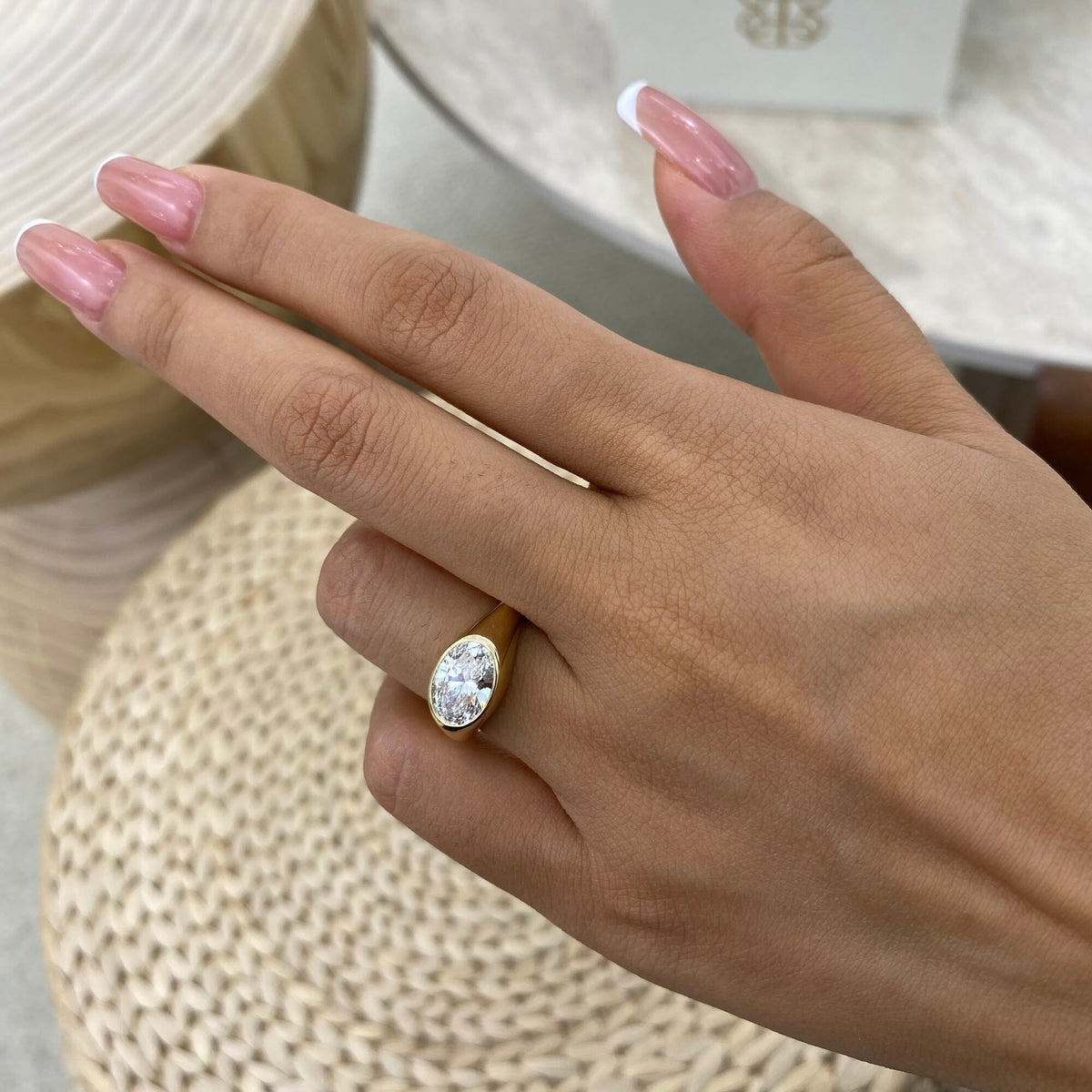 Antonia 1.5 Oval Lab-Grown Diamond Bezel, Special Ring