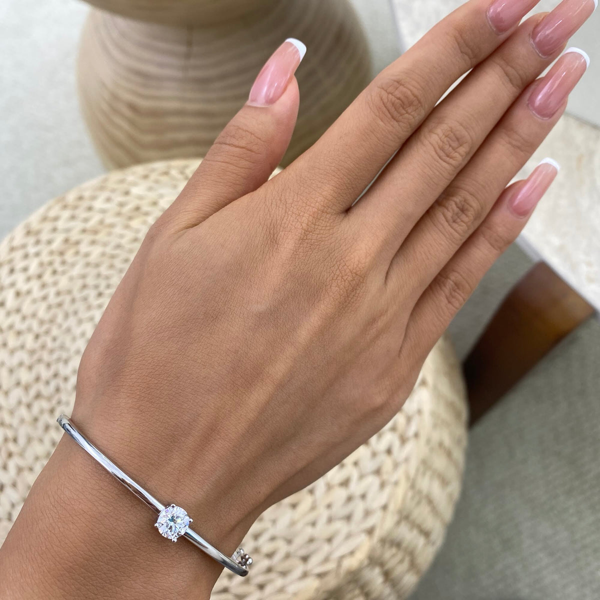 Emma 1.0 Round Lab-Grown Diamond Bangle, Solitaire Bracelet