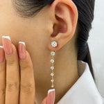 Celia 4.2 Round Lab-Grown Diamond Solitaire, Drop Earrings
