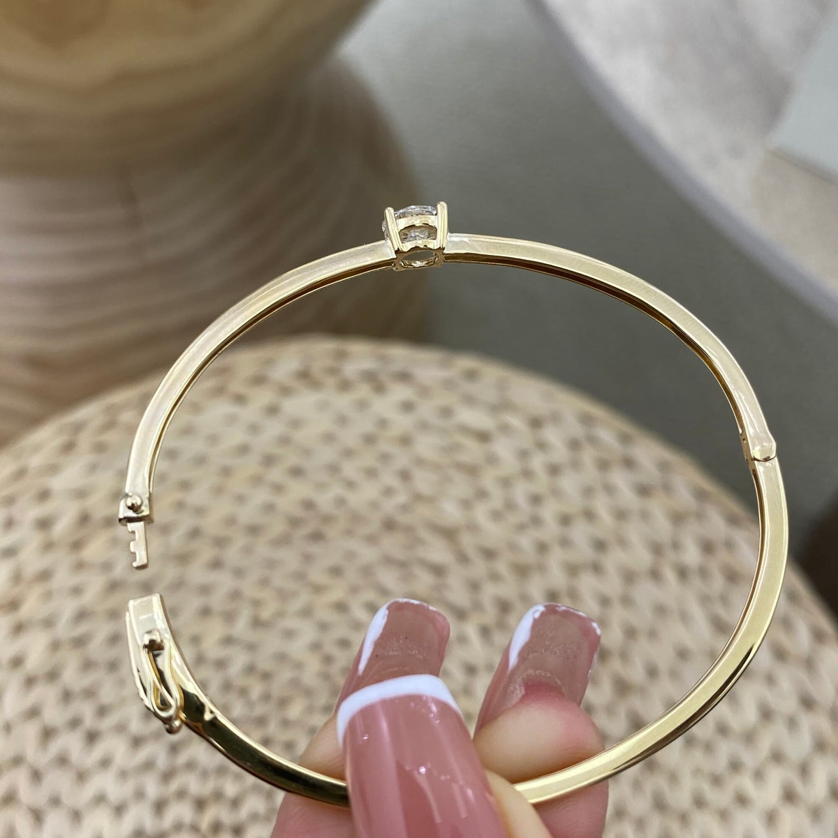 Emma 1.0 Round Lab-Grown Diamond Bangle, Solitaire Bracelet