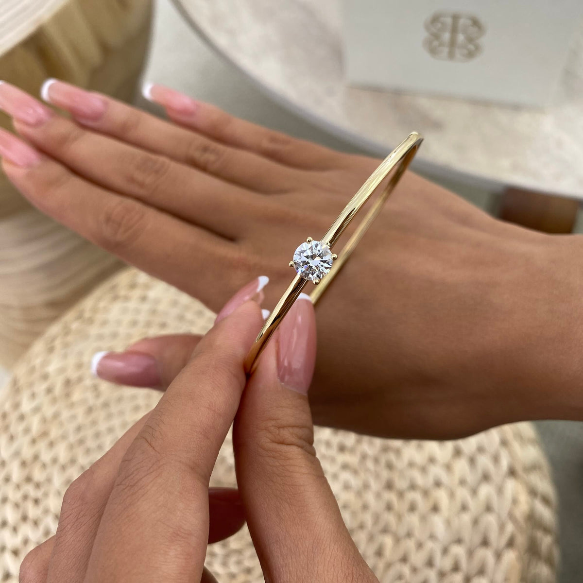 Emma 1.0 Round Lab-Grown Diamond Bangle, Solitaire Bracelet