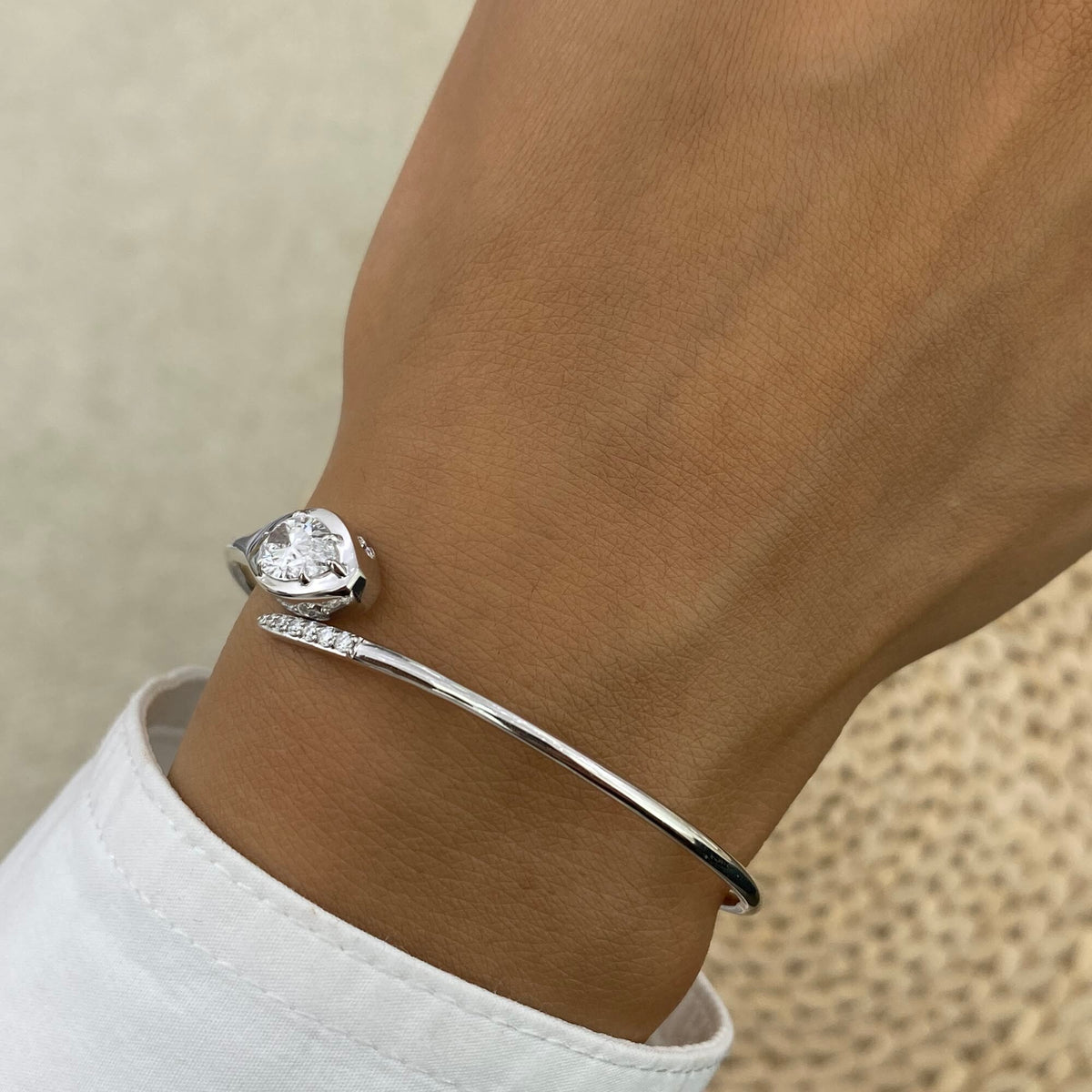 Cadence 1.3 Pear Lab-Grown Diamond Bangle Bracelet