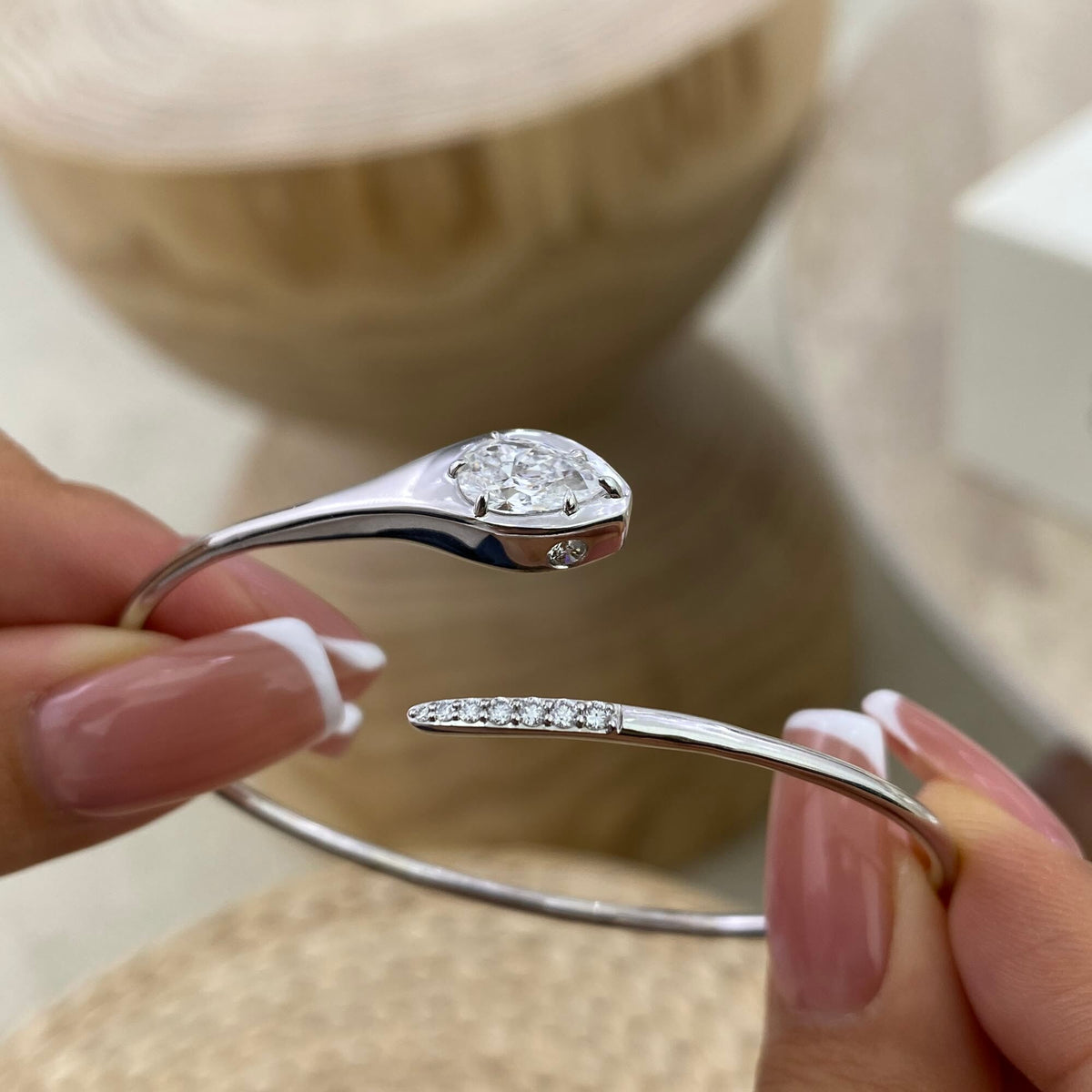 Cadence 1.3 Pear Lab-Grown Diamond Bangle Bracelet