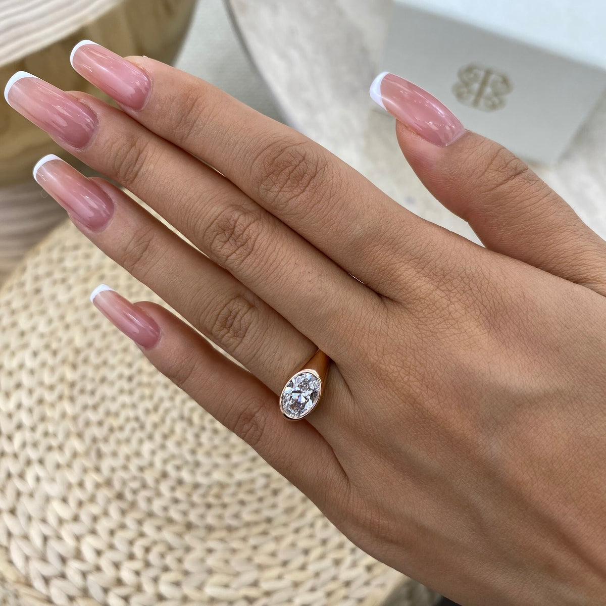 Antonia 1.5 Oval Lab-Grown Diamond Bezel, Special Ring