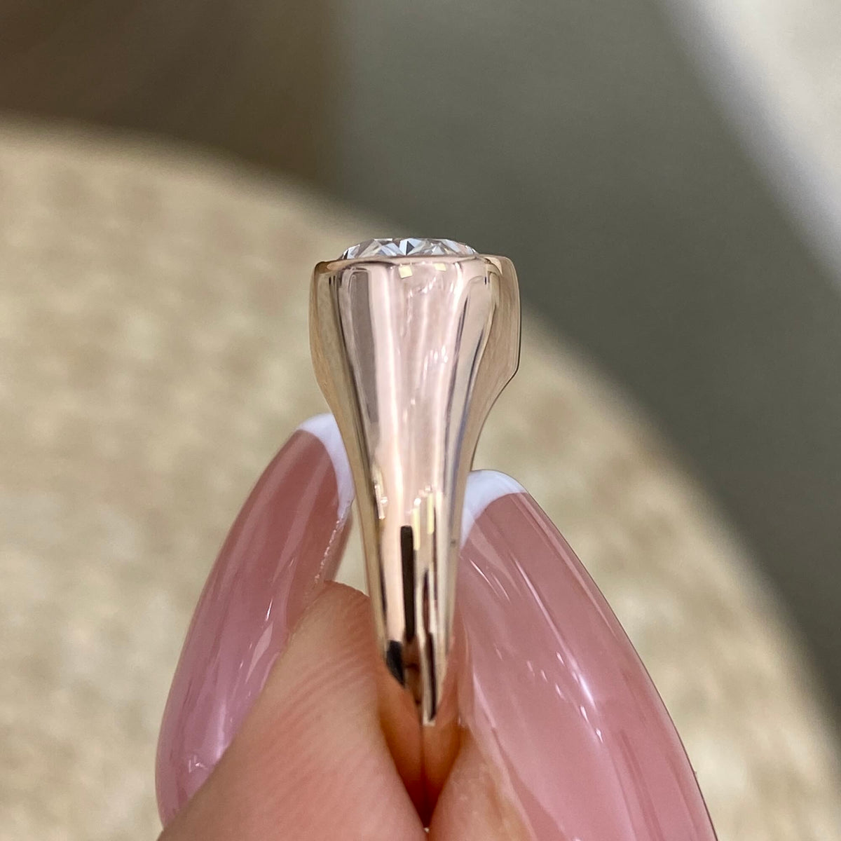 Antonia 1.5 Oval Lab-Grown Diamond Bezel, Special Ring