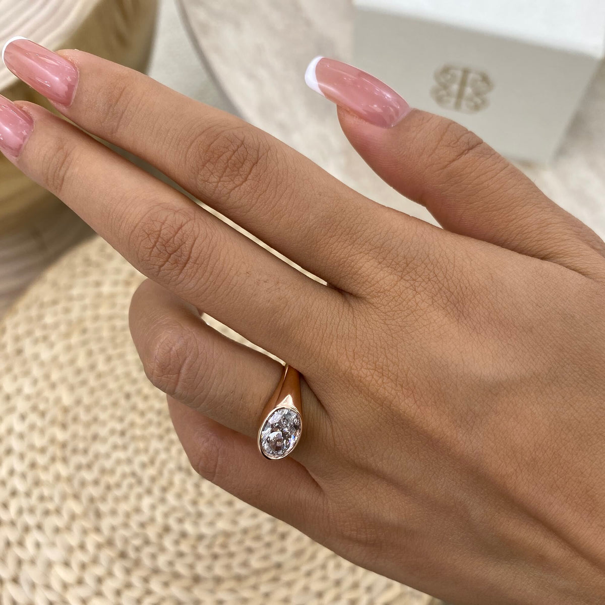 Antonia 1.5 Oval Lab-Grown Diamond Bezel, Special Ring