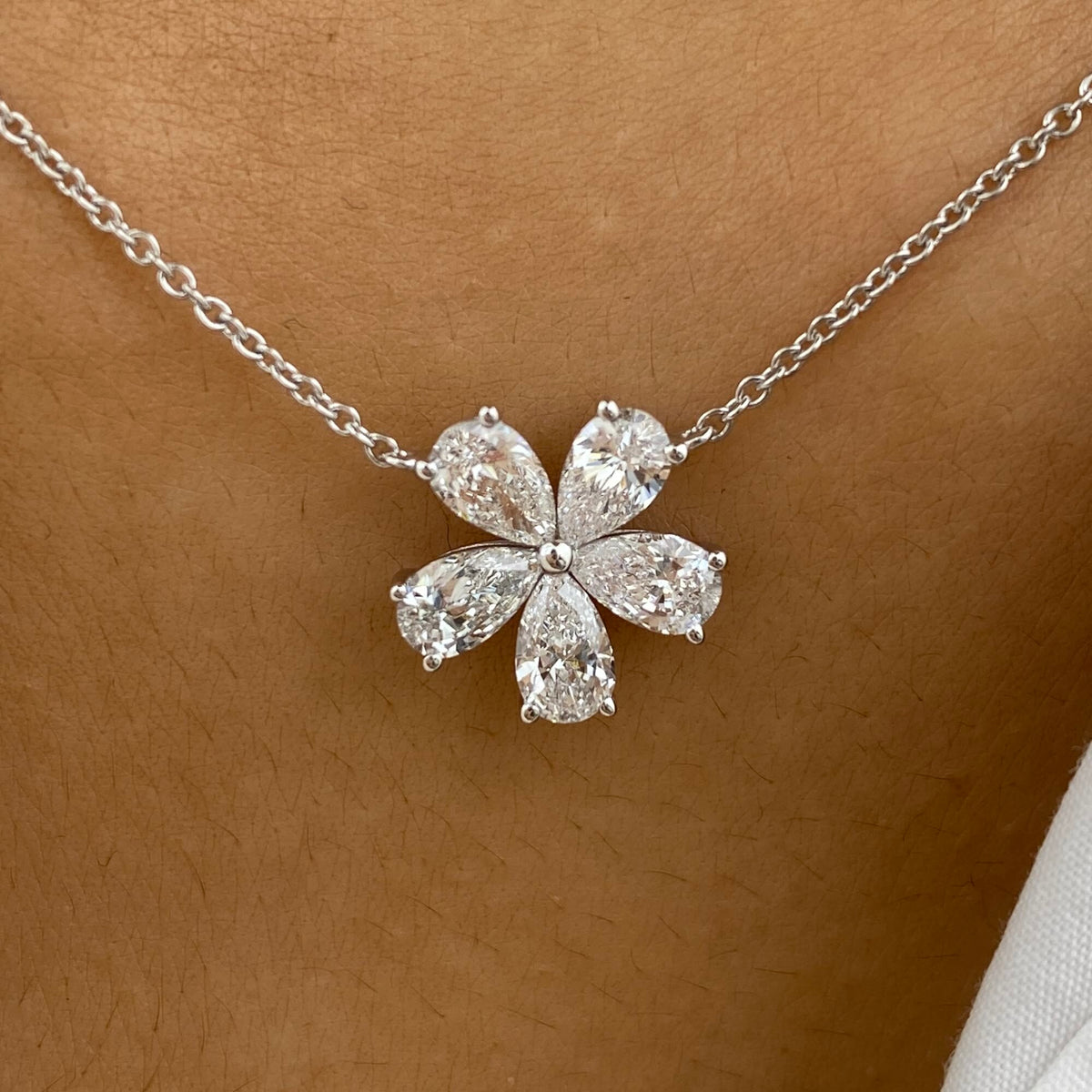Brooklyn 1.5 Pear Lab-Grown Diamond Chain, Station Necklace