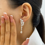 Belen 8.4 Pear Lab-Grown Diamond Bouquet, Drop Earrings