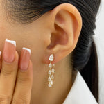 Azalea 2.5 Pear Lab-Grown Diamond Chain, Drop Earrings