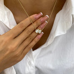 Edith 2.0 PearEmerald Lab-Grown Diamond Toi  Moi, Solitaire Necklace