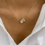 Edith 2.0 PearEmerald Lab-Grown Diamond Toi  Moi, Solitaire Necklace