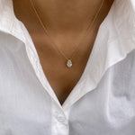 Alberta 1.0 Pear Lab-Grown Diamond Solitaire, Bezel Necklace