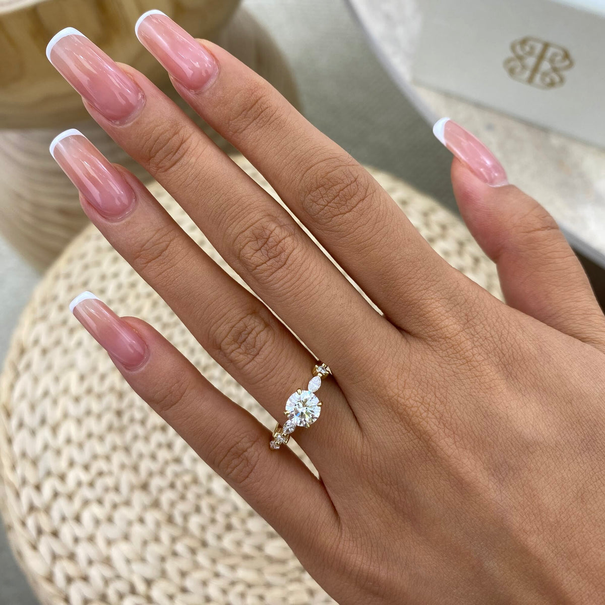Ada 1.3 Round Lab-Grown Diamond Side Stone Ring