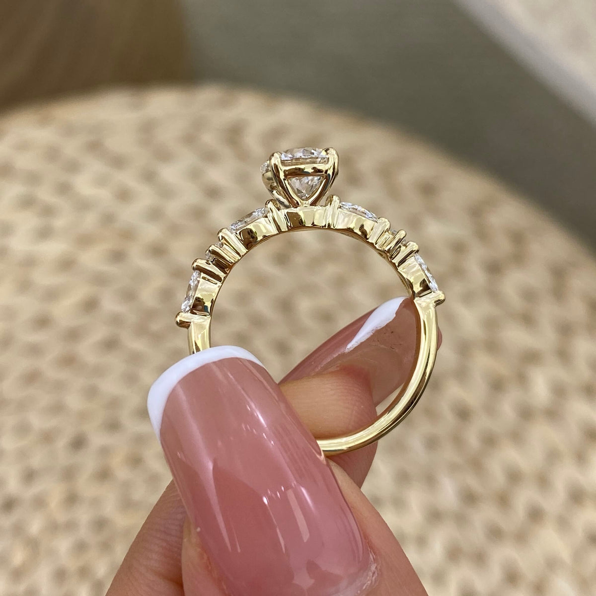 Ada 1.3 Round Lab-Grown Diamond Side Stone Ring