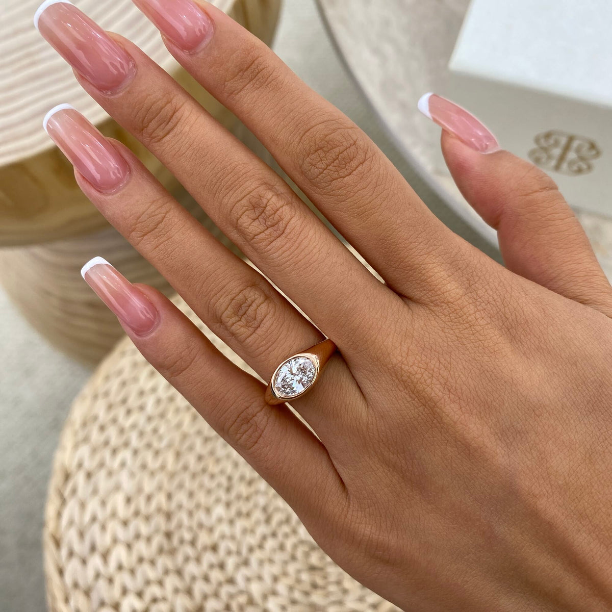 Antonia 1.0 Oval Lab-Grown Diamond Bezel, Special Ring