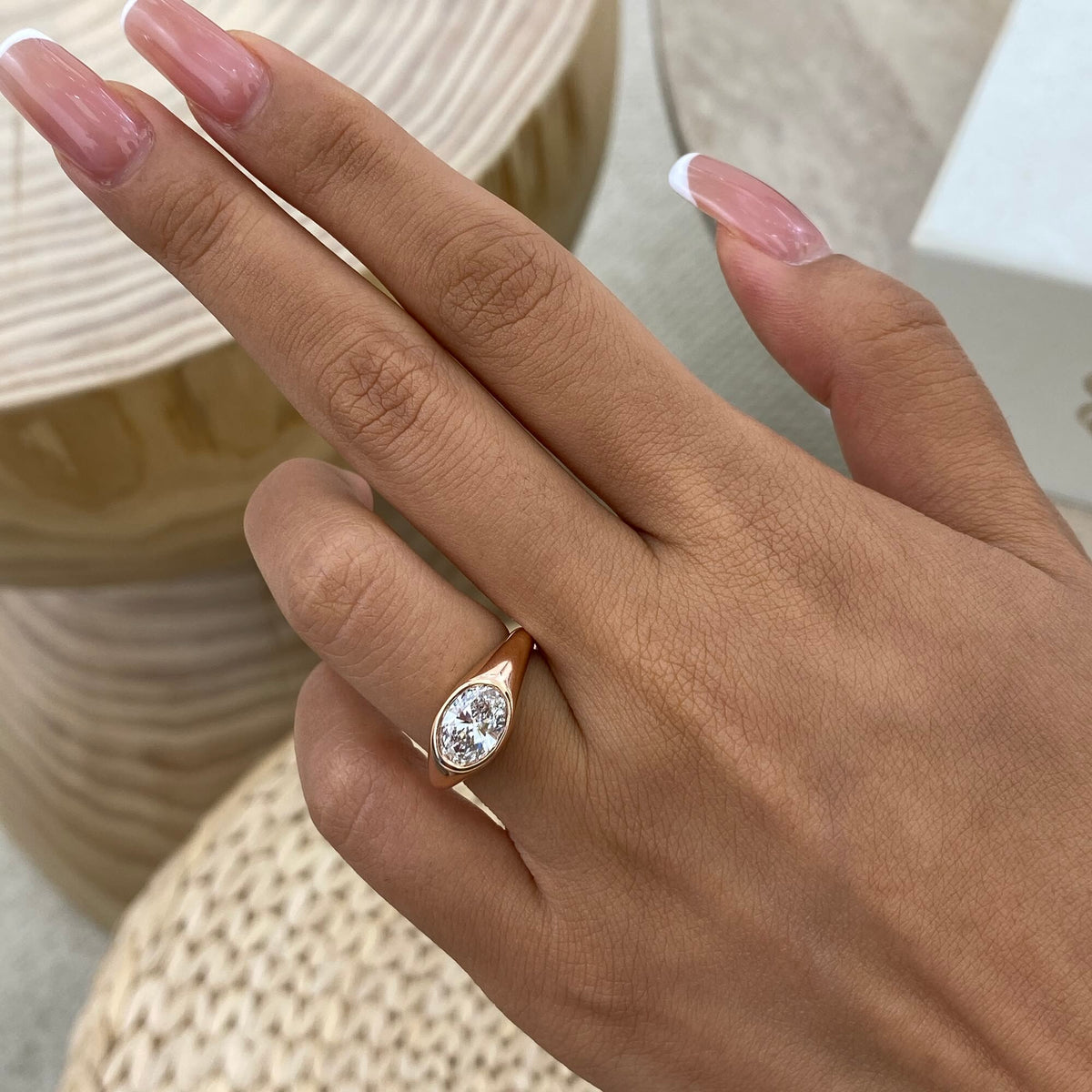 Antonia 1.0 Oval Lab-Grown Diamond Bezel, Special Ring