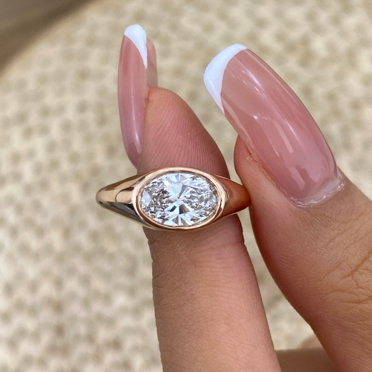 Antonia 1.0 Oval Lab-Grown Diamond Bezel, Special Ring