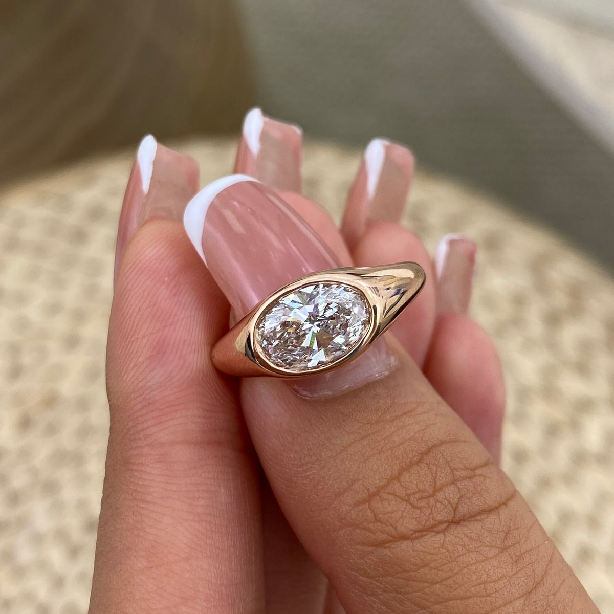 Antonia 1.0 Oval Lab-Grown Diamond Bezel, Special Ring