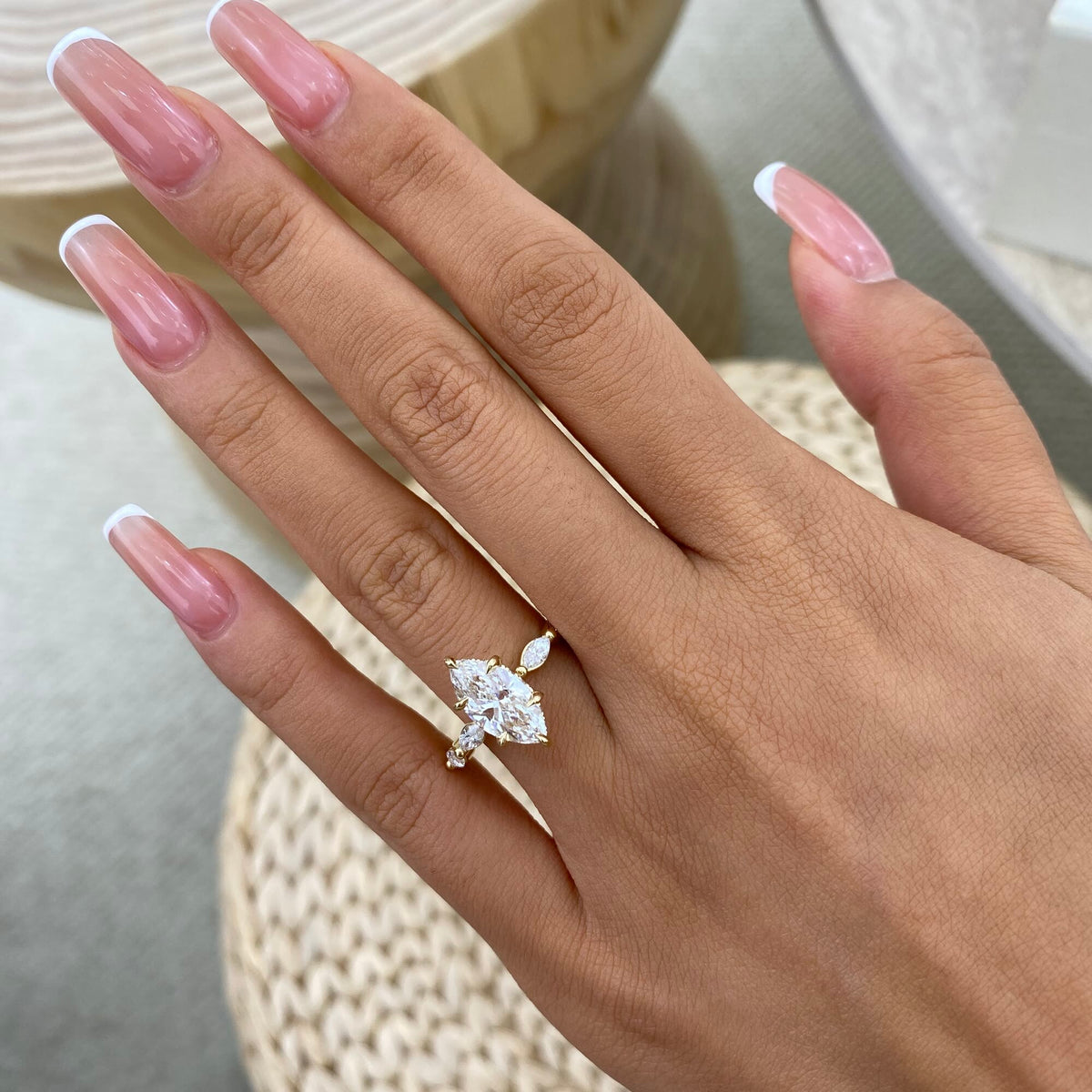 Jenna 2.1 Marquise Lab-Grown Diamond Side Stone Ring