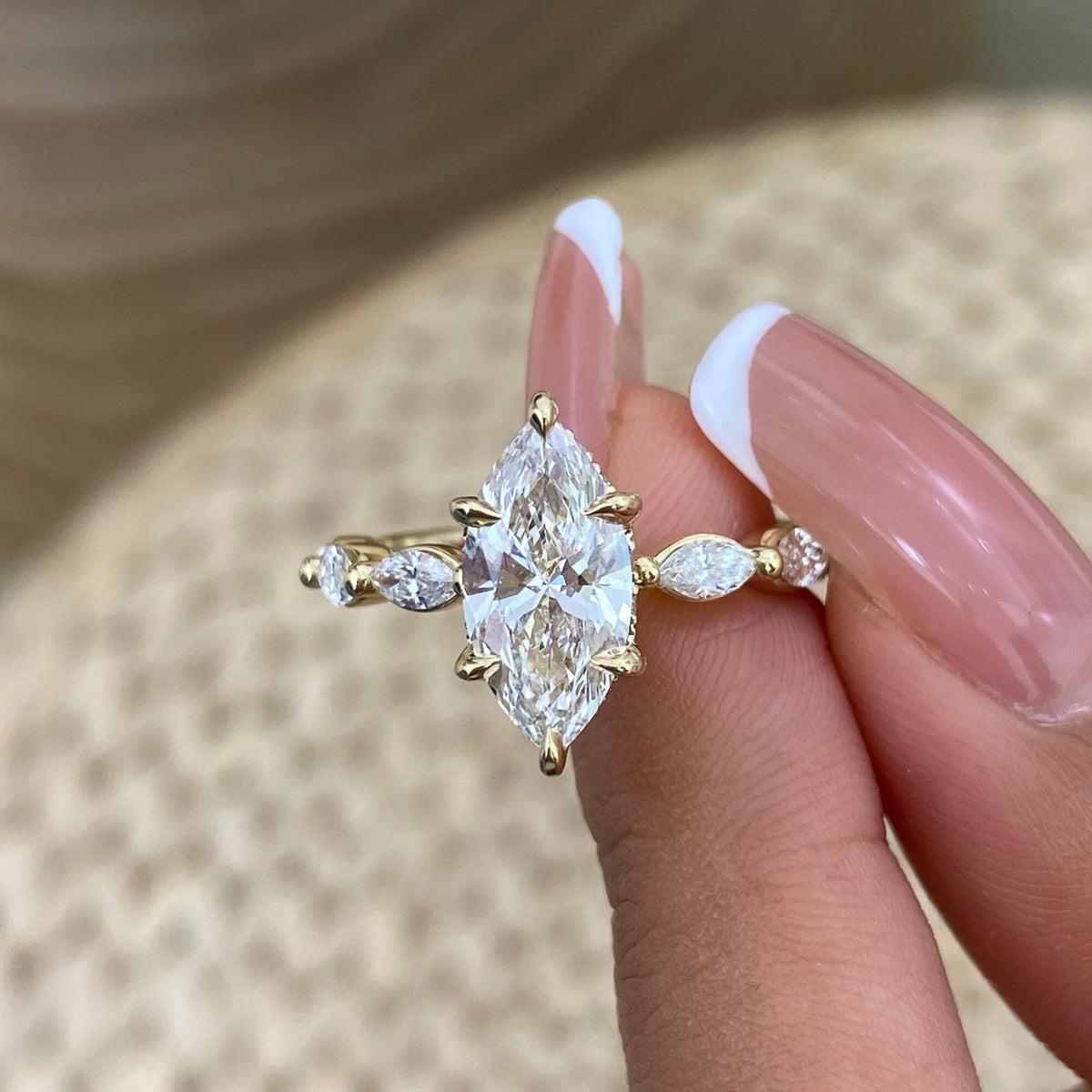 Jenna 2.1 Marquise Lab-Grown Diamond Side Stone Ring