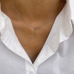 Alberta 1.0 Pear Lab-Grown Diamond Solitaire, Bezel Necklace