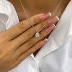 Alberta 1.0 Pear Lab-Grown Diamond Solitaire, Bezel Necklace