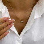 Alberta 2.0 Pear Lab-Grown Diamond Solitaire, Bezel Necklace