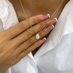 Alberta 2.0 Pear Lab-Grown Diamond Solitaire, Bezel Necklace