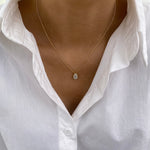 Alberta 2.0 Pear Lab-Grown Diamond Solitaire, Bezel Necklace