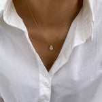 Alberta 2.0 Pear Lab-Grown Diamond Solitaire, Bezel Necklace