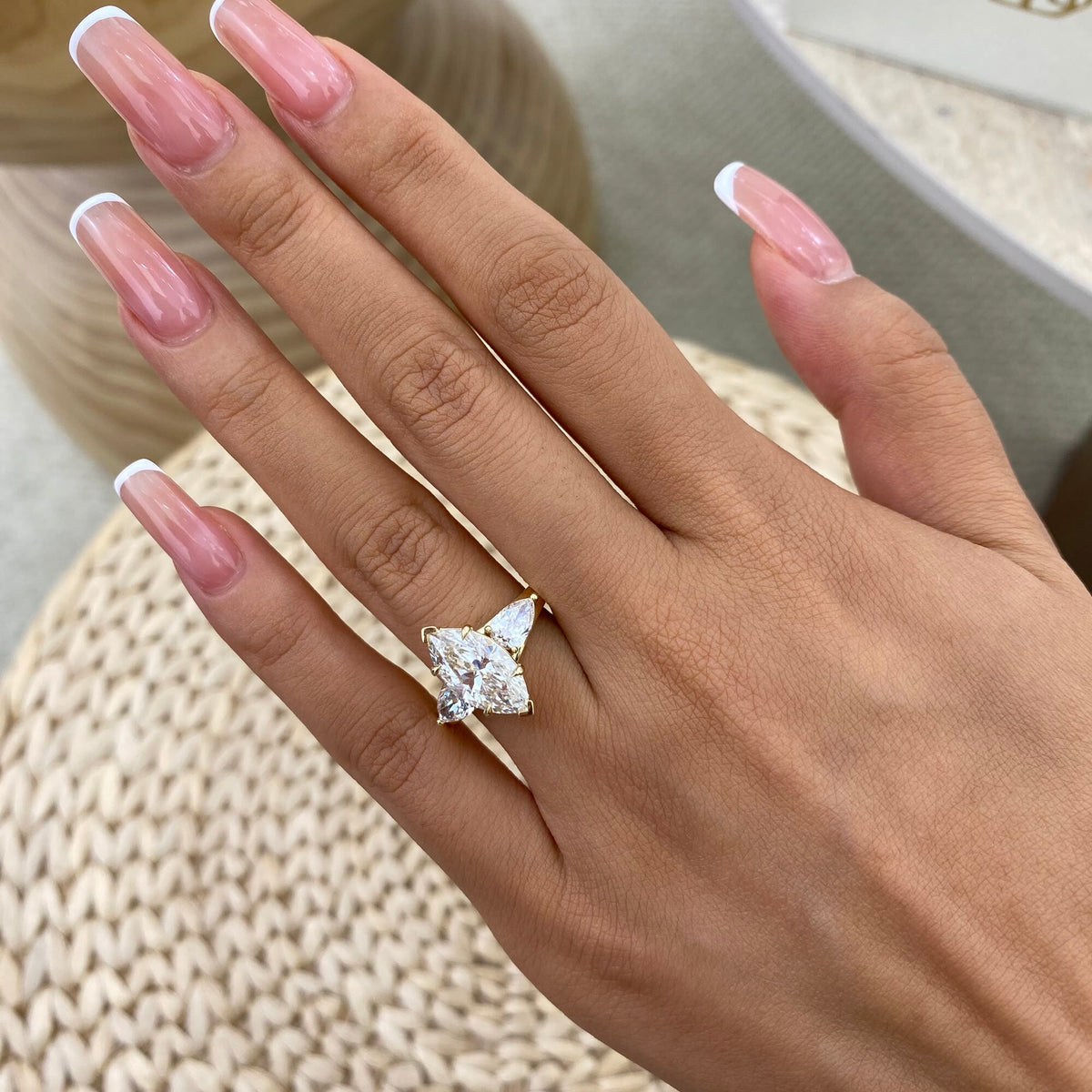 Anika 3.4 Marquise Lab-Grown Diamond Three Stone Ring