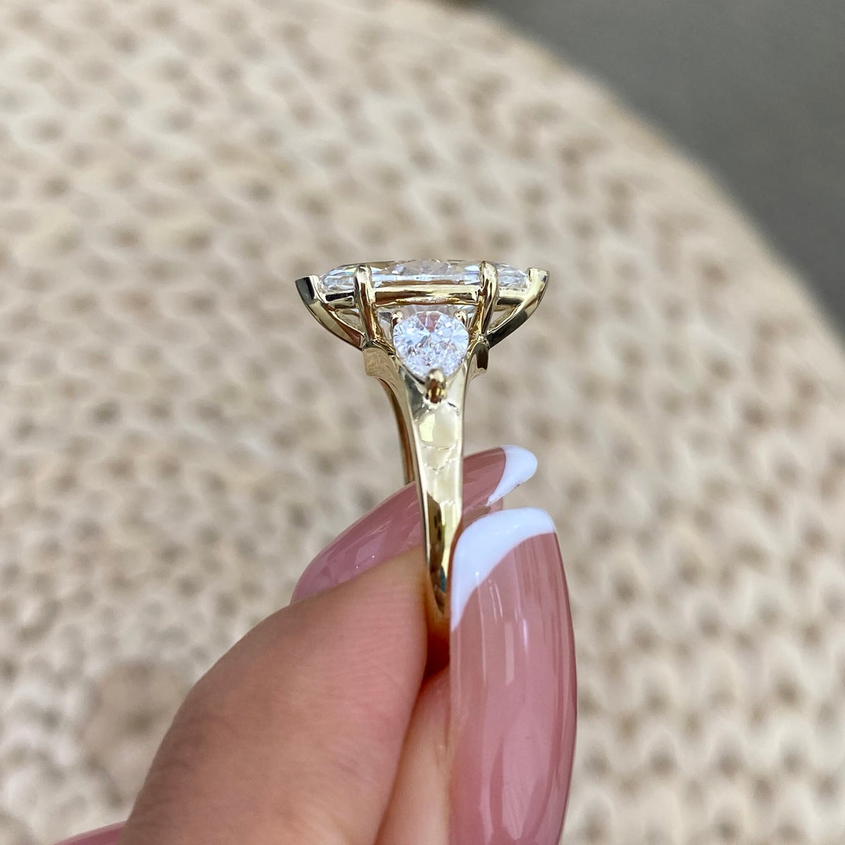 Anika 3.4 Marquise Lab-Grown Diamond Three Stone Ring