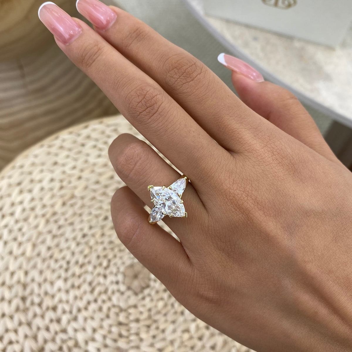Anika 3.4 Marquise Lab-Grown Diamond Three Stone Ring