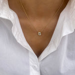 Alberta 1.5 Emerald Lab-Grown Diamond Solitaire, Bezel Necklace