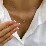 Alberta 1.5 Oval Lab-Grown Diamond Solitaire, Bezel Necklace