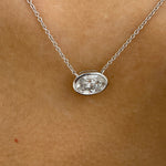 Alberta 1.5 Oval Lab-Grown Diamond Solitaire, Bezel Necklace