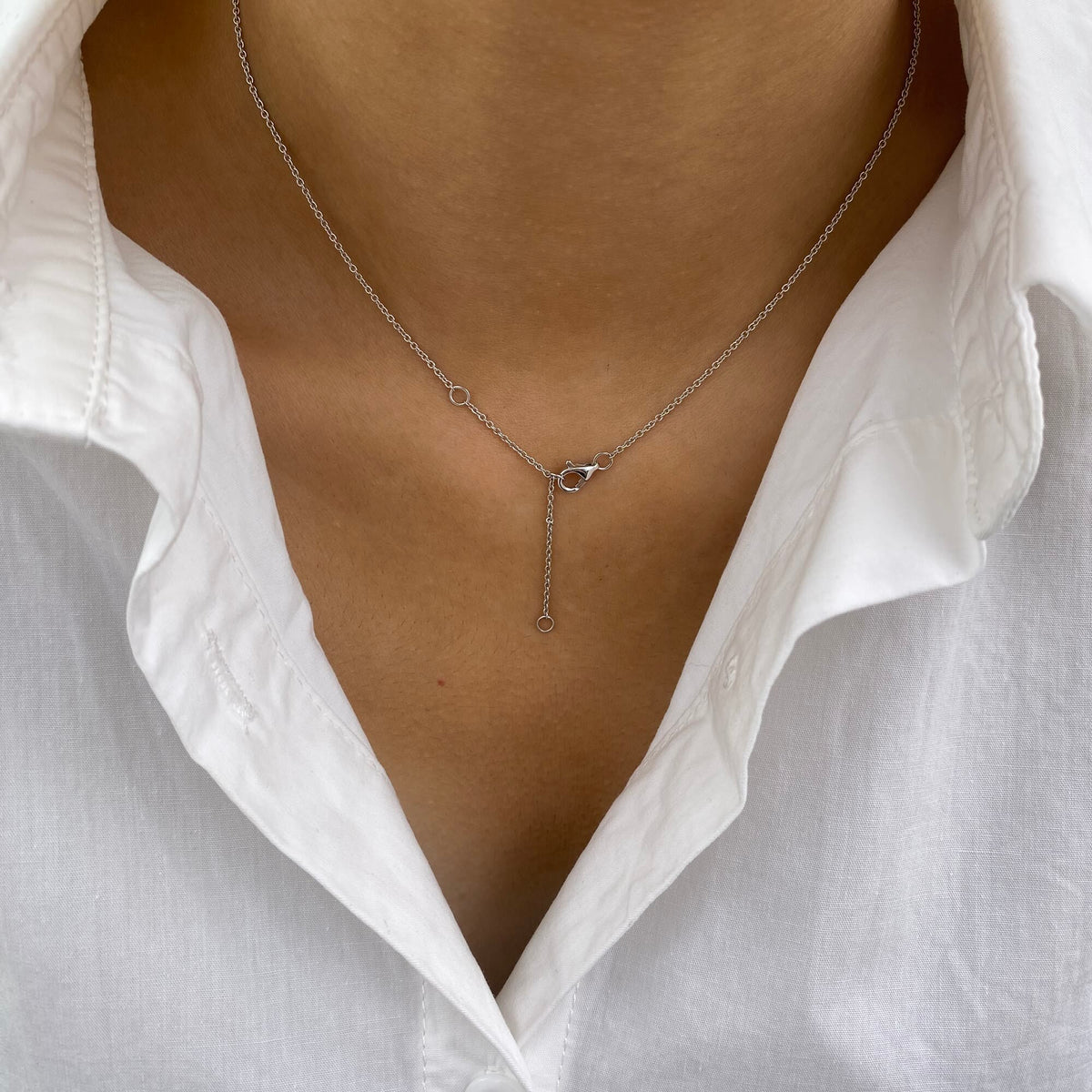 Alberta 1.5 Oval Lab-Grown Diamond Solitaire, Bezel Necklace