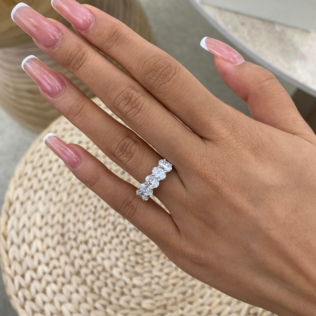 Alaina 2.1 Oval Lab-Grown Diamond Half-Eternity Ring