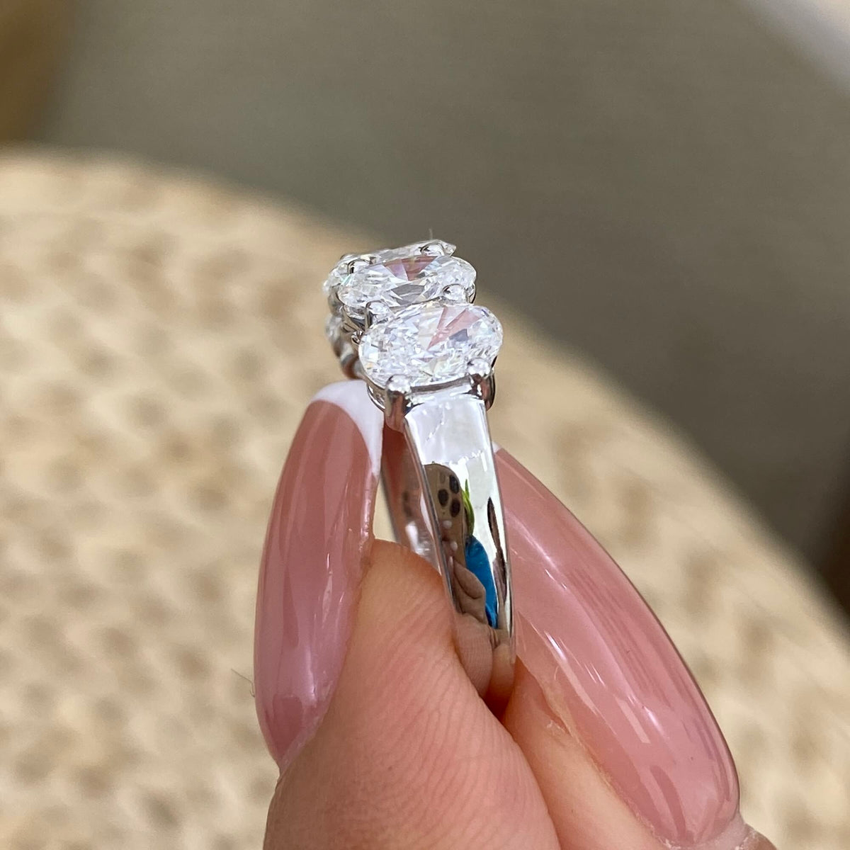 Alaina 2.1 Oval Lab-Grown Diamond Half-Eternity Ring