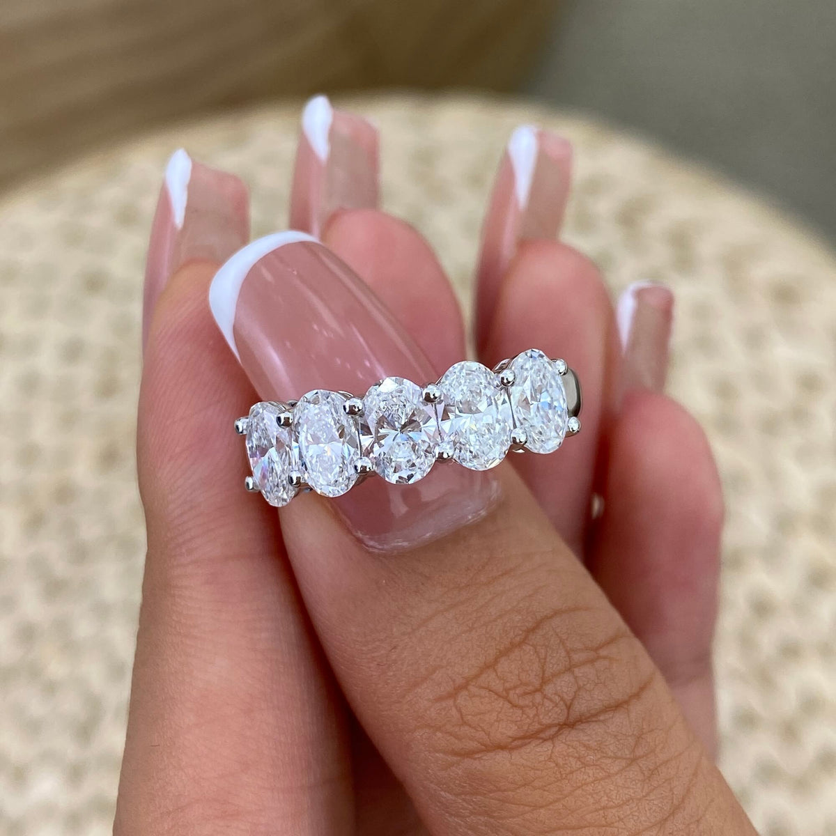 Alaina 2.1 Oval Lab-Grown Diamond Half-Eternity Ring