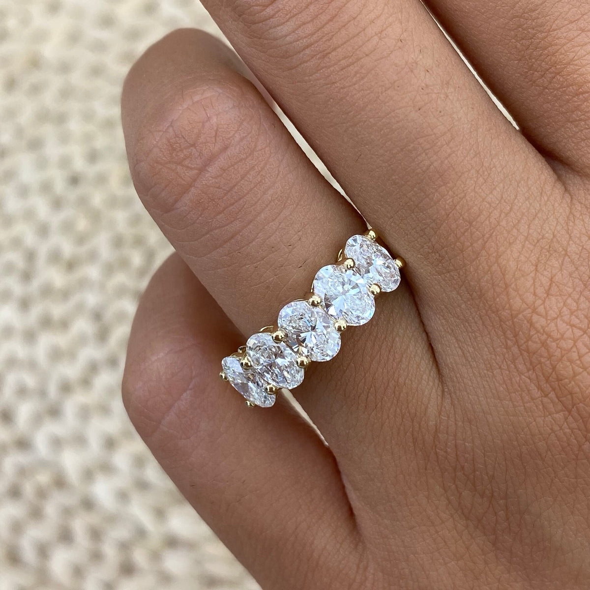 Alaina 2.1 Oval Lab-Grown Diamond Half-Eternity Ring